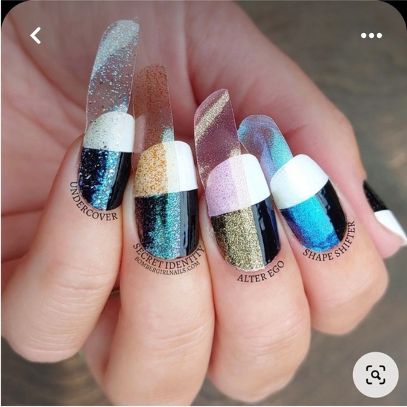 *Retired* Color Street: Undercover | Silver Gold Glitter Clear Overlay Blue - Picture 8 of 16